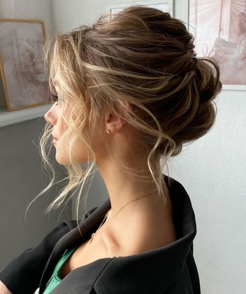 Messy Bun with Face-Framing Pieces