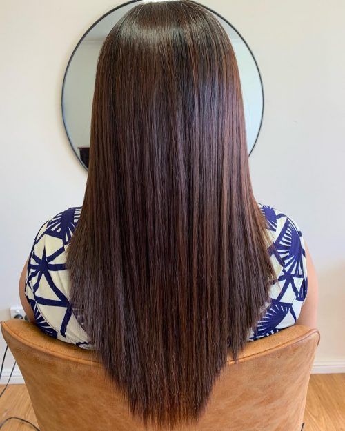 V-Shaped Haircut with Blunt Ends