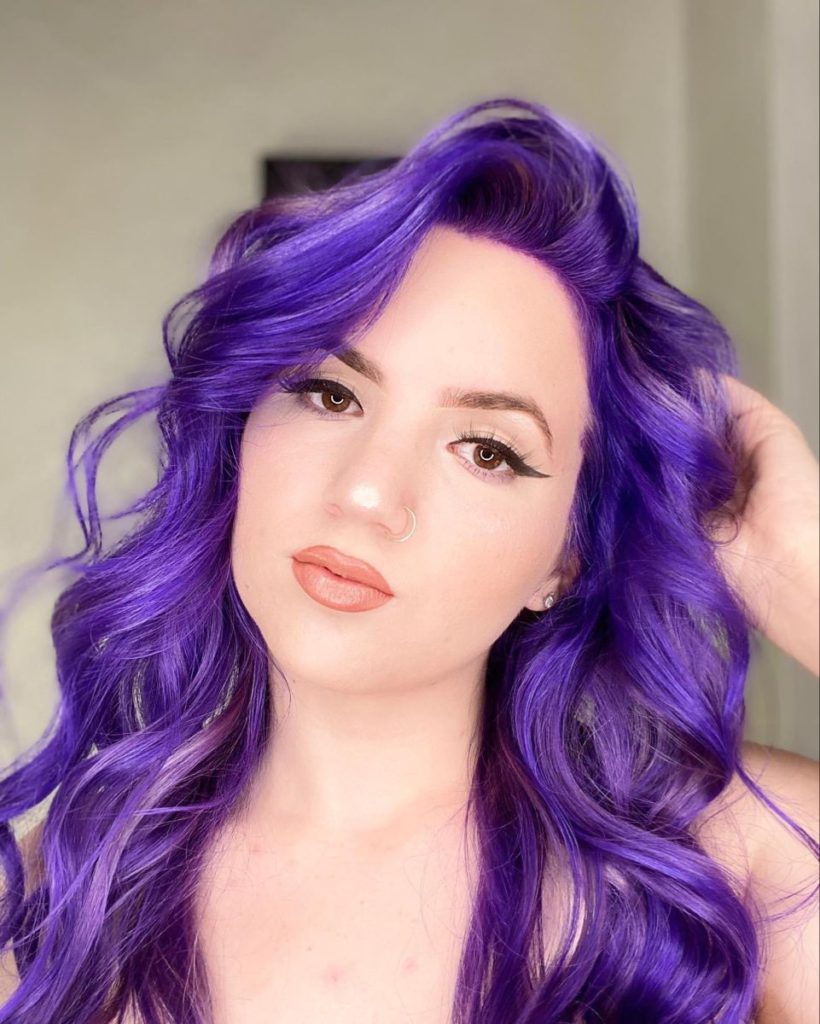 Amethyst Goddess Voluminous Curls with Middle Part